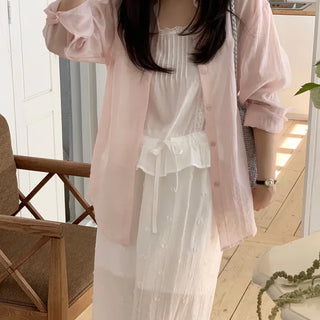 Strawberry Milk Colors, Summer See-through Shirt