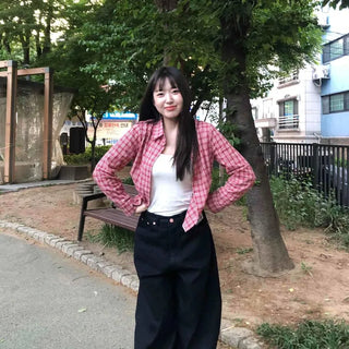 Patchwork Barrel Loose Fit Casual Long Pants