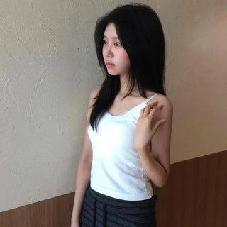 Lina Strap Plain Fitted Slim Fit Daily Sleeveless