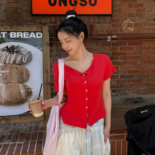 Answer Punching Short Sleeve Cardigan