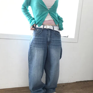 Romi Daily Hip Slub Light Wash Semi-Wide Pants