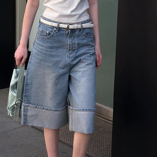 Riku Roll-up Bermuda Denim Pants
