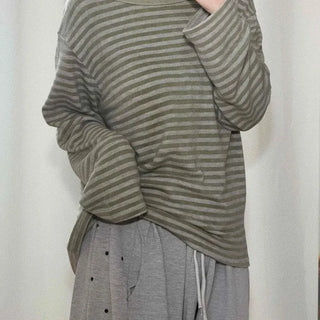 Striped Loose Fit Daily Long Sleeve T-shirt