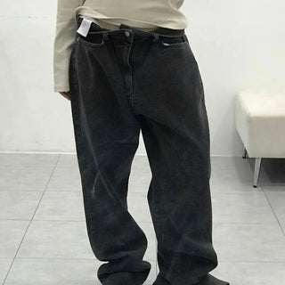 Lettering Wide Loose Fit Daily Long Pants