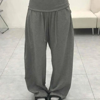 String Wide Relaxed Fit Daily Long Pants