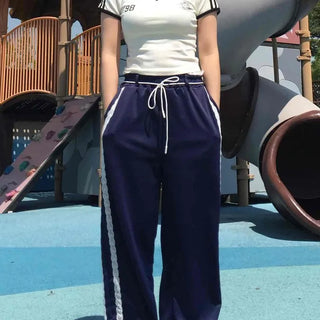 Le Mon String Wide Loose Fit Daily Long Pants