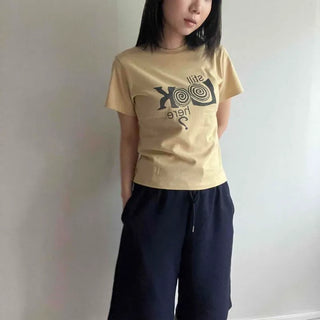 Printed Graphic Lettering Regular Fit Daily Short Sleeve T-shirt