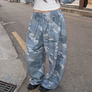 VINTAGE CAMO Rivet Wide Pants | Camo Tracksuit Camo Pants