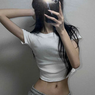 Slim Fit Plain Casual Daily Short Sleeve T-shirt