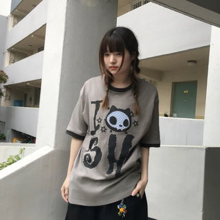 [UNISEX] Dot Embroidery Ringer Short Sleeve T-shirt