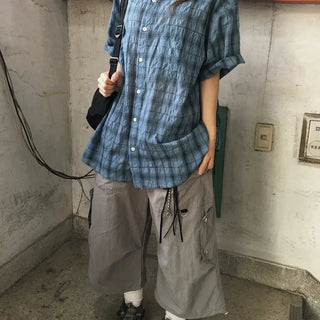 [UNISEX] City Boy Short Sleeve Check Shirt