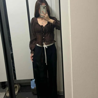 Pintuck Drawstring Wide Loose Fit Daily Slacks