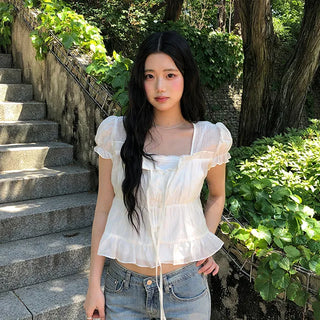 Ev Frill Shirring Blouse