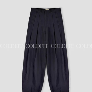 Double-tuck deep charcoal trousers