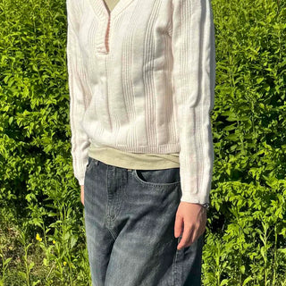 Regular Fit Plain Button Cable Long Sleeve
