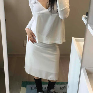 Shannon Lace Elastic Midi Skirt