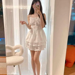 Frill Shirred Tiered A-Line Mini Skirt