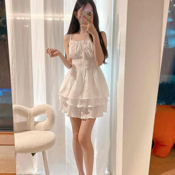 Frill Shirred Tiered A-Line Mini Skirt