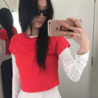 Regular Fit Plain Basic Casual Short Sleeve T-shirt