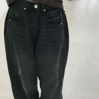 Washed Frill Wide Loose Fit Daily Long Pants