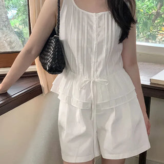 Breast Cover, Pintuck Sleeveless Sleeveless Blouse
