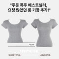 [MADE: In-house Production] Cap Sleeve Crop Short Sleeve T-shirt [Short/Long ver]