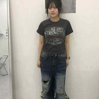 Washed Wide Loose Fit Daily Long Pants