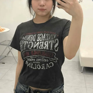 Lettering Regular Fit Daily Short Sleeve T-shirt