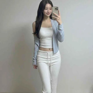 String Straight Slim Fit Daily Long Pants