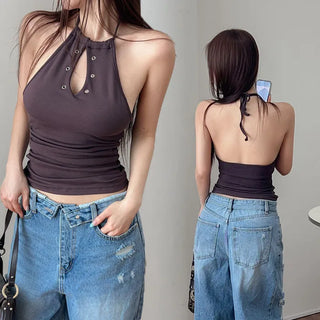 Tapin Eyelet Halter Sleeveless