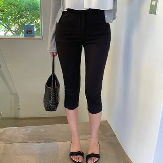 Bytu Slit Cut 3/4 Length Capri Pants