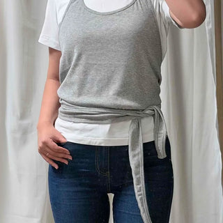 String Wrap Plain Loose Fit Daily Sleeveless