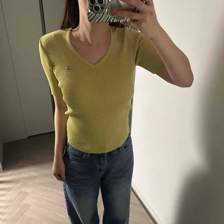 Slim Fit Plain Short Sleeve Daily Casual