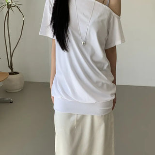 Mika One-Shoulder Short-Sleeve T-Shirt