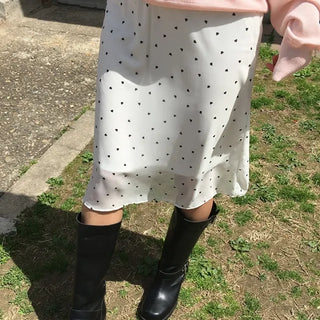 *Muand* Chiffon Heart Midi Skirt