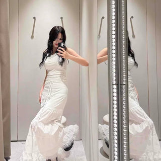 Rigak Frill Tiered A-Line Date Long Skirt