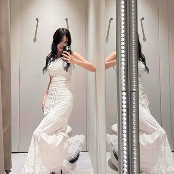 Rigak Frill Tiered A-Line Date Long Skirt