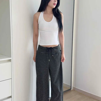 Slim Fit Plain Halter Neck Fitted Daily Sleeveless