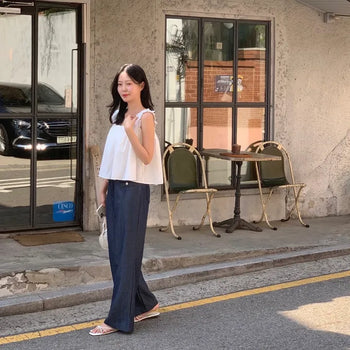 The Hour Raw Denim Semi-Wide Straight Denim Slacks Pants