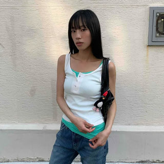 Regular Fit Plain Button Daily Sleeveless