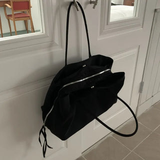 Multi-pocket nylon shoulder bag