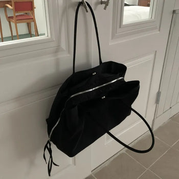 Multi-pocket nylon shoulder bag