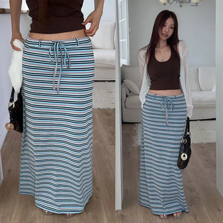 Dye striped long skirt