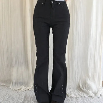 *Slim Waist, Wide Fit* Eyelet Cooling Bootcut Pants