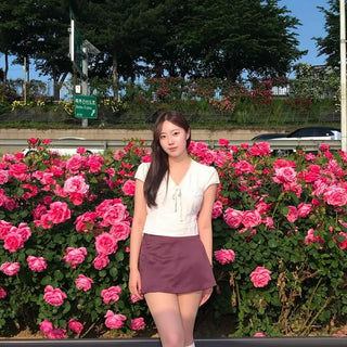 Pintuck Zipper A-Line Daily Mini Skirt