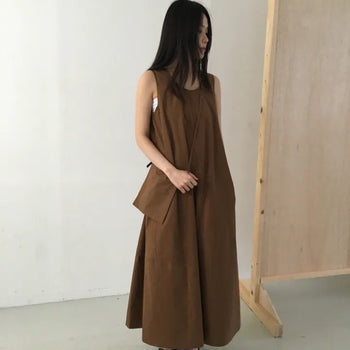'Bag Set' Pair Sleeveless Long Dress (3 colors)