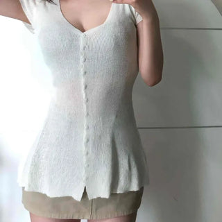 Slim Fit Button Fitted Plain Daily