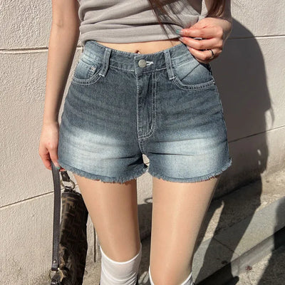 Flensie washed denim shorts