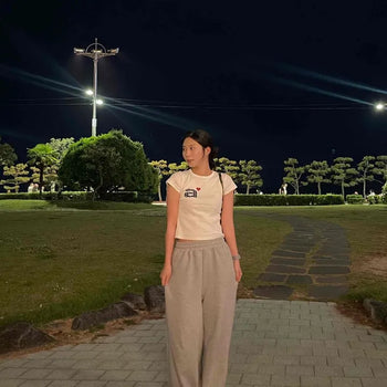 Loose Fit Eyelet Snap Wide Daily Long Pants