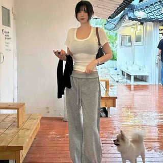 String Wide Relaxed Fit Daily Training Bottoms